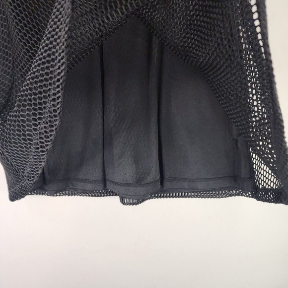 Charles Henry Dress Womens Large Black Net Pattern V Neck Fit Flare Night Out - Picture 10 of 13